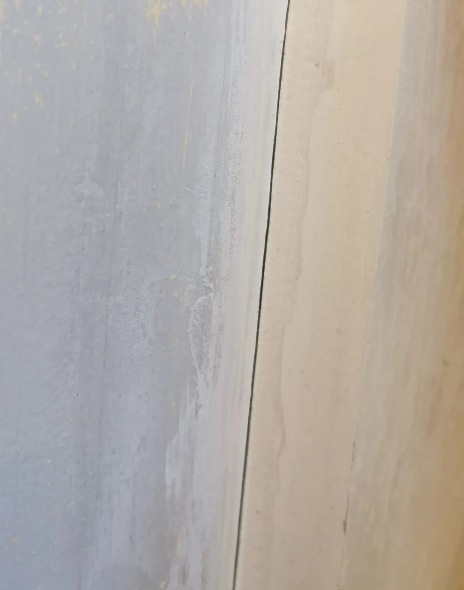 new filler on stair string that is cut to allow movement