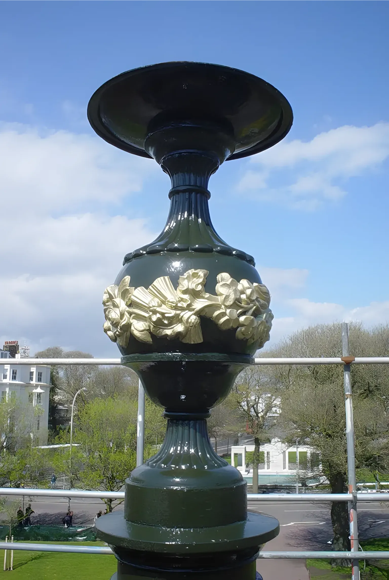 Top of the Brighton Victorian Fountain after being freshly painted